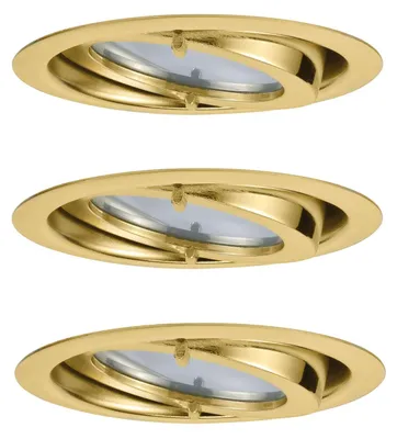 Obrázok produktu pre Sada zapusteného nábytkového osvetlenia Šaty otočné 3x20W 60VA 230/12V G4 70mm zlaté/hliníkové