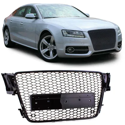 Kühlergrill Sportgrill Waben Gitter Schwarz Glanz für Audi A5 8T ab 2007-2011 – Produktansicht