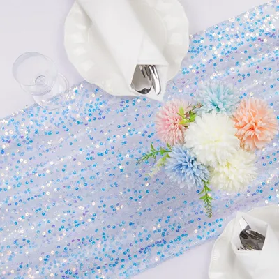 Produktbild von Blauwer Tafelloper 63 x 300 cm, pailletten, Geschikt für Feierdekoration, Geburtstage, Hochzeiten, Weihnachten, Schulstart