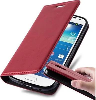 Obrázok produktu pre Cadorabo puzdro pre Samsung Galaxy S4 MINI ochranné puzdro v červenej farbe puzdro na mobilný telefón kryt magnetické zatváranie