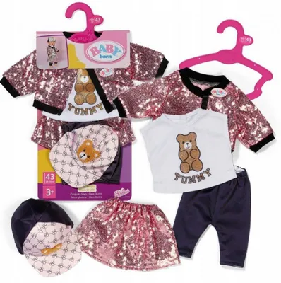 Obrázek produktu pro BABY born Glam Outfit 43cm, Sada oblečení pro panenky, 3 rok/roky