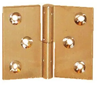 Image de Paumelle laiton poli 60x40mm gauche nœud de 6mm axe acier - PO6240S10