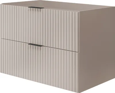 Produktbild von Badezimmerschrank, Kaschmir mit schwarzer Griff, 80 x 57 x 46 cm