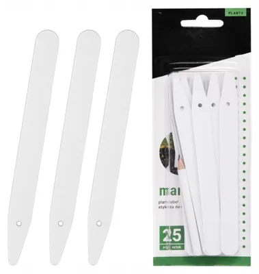 Produktbild von Bradas Stehende Pflanzenetiketten Weiß 15 cm 25 Stück