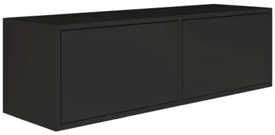 Produktbild von Selsey Framme – hängendes TV-Board mit zwei Klappen, Schwarz, 100 cm