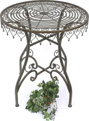 Produktbild von DanDiBo Bistrotisch Antik Rund Klapptisch Malega 12184 Bistro Tisch Gartentisch Metall Eisentisch Balkontisch Vintage