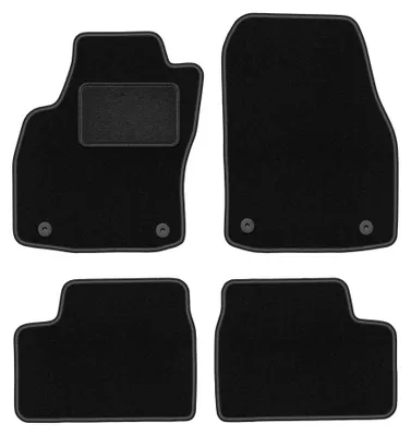 Produktbild von Velours-Fußmatten für Opel Astra H 2003-2010 (Limousine/Schrägheck/Kombi) – 4-tlg, Schwarz, passgenau – Wielganizator LUX