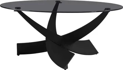 Image de Table basse Weston - Ø90x41cm - verre et métal - noir
