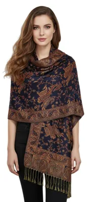 Immagine prodotto di Sciarpa Pashmina Jacquard con motivo Paisley, 28x70 cm, con frange