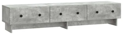 Image de Meuble TV vidaXL 147 x 34,5 x 30 cm, gris béton, aggloméré