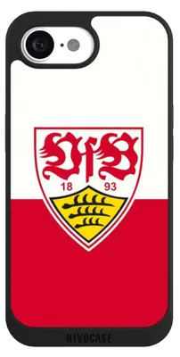 Produktbild von NIVOCASE Handyhülle für Apple iPhone 16e  Hülle NIVOpure Case Schwarz Logo Offizielles Lizenzprodukt VfB Stuttgart