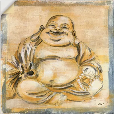 Produktbild von ARTland Wandbild, selbstklebend Fröhlicher Buddha I Größe: 30x30 cm