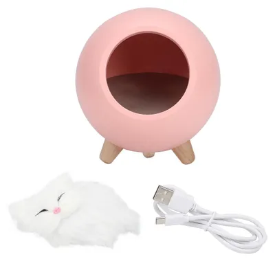 Obrázok produktu pre Roztomilé mačacie nočné svetlo Malý domček pre domáce zvieratá LED lampa Osvetlenie spálne Atmosférická lampa Ružová