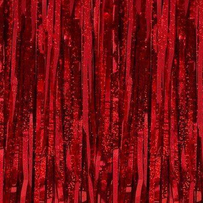 Produktbild von Oblique Unique Lametta Vorhang 99x200 cm Deko für Weihnachten Silvester Geburtstag Deko Fasching Karneval - irisierend rot