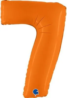 Produktbild von Folienballon Zahl 7, Mattorange, 102cm Grabo