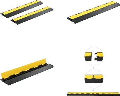 Obrázek produktu pro vidaXL Ochrana kabelového mostu proti přejetí 2 ks 2 kanály pryž 101,5 cm - kabelová ochranná rampa - kabelové ochranné rampy - ochrana kabelů - kabelový most