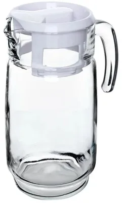 Image de Carafe pour eau et jus - Carafe en verre - 2 litres - Avec couvercle - Avec anse