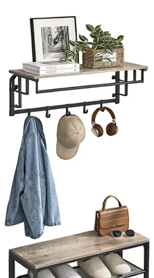 Produktbild von Wandgarderobe - Garderobenständer - Aufbewahrungsmöbel - Platzsparend - 30 x 66 x 27 cm