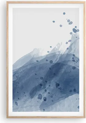Produktbild von Gerahmtes Poster - Rahmen in heller Eiche - Blau Weiß Hintergrund - 61x91,5 cm - Wand Bild - Wanddeko - Wandbilder - Kunstposter - Wandposter - Bilderrahmen - Bilder - Kunstdruck - P2NPA61x91-5088