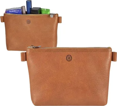Produktbild von Sonnenleder Innentasche Kosmetiktasche Leder Stiftetui Schlamper SILVRETTA Etui natur braun 830-140-01