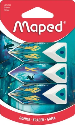 Produktbild von Maped Kunststoff-Radierer Pyramide DRAGON 3er Blister