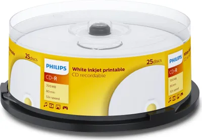 Produktbild von Philips CD-Rohlinge, 80Min, 700MB, Speed 52x, bedruckbare Oberfläche, Spindel 25 (Disc)