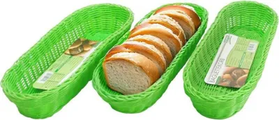 Produktbild von 3er-Set Baguette Korb Grün Brötchenkorb Frühstückskorb Brotkorb Kesper