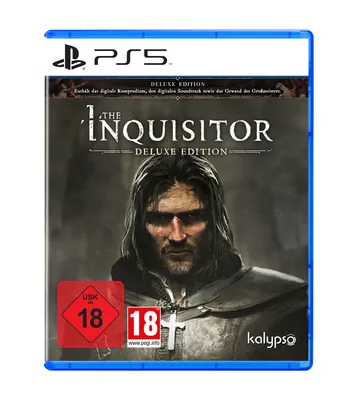 A PlayStation 5 game case for 'The Inquisitor - Deluxe Edition'.