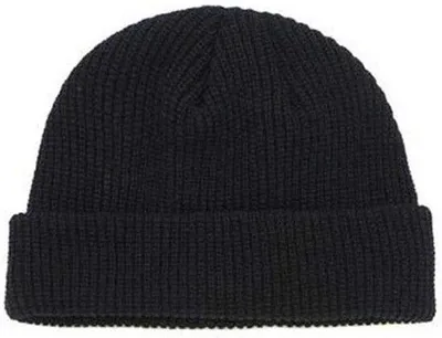 Productafbeelding van Gebreide Muts - Skullcap Beanie - Warm Blijven - Vissersstijl - One Size - Zwart