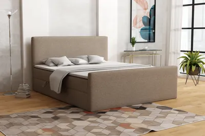 Produktbild von FEDVE Boxspringbett Schlafzimmerbett TAUROS mit 2 Bettkästen, Doppelbett mit Bonell-Matratze und Topper 140x200