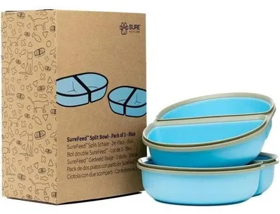 Productafbeelding van SUREFEED, set van 2 dubbele blauwe bakjes voor voedseldispenser