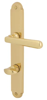 Produktbild von Alpertec WC-Langschildgarnitur Wien Messing gold abgerundet