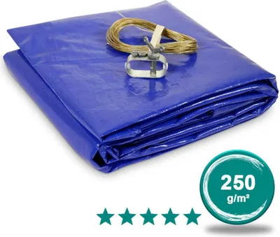 Produktbild von Rundbecken Abdeckplane 250g/m² blau/schwarz Ø 4,50 - 4,60 m