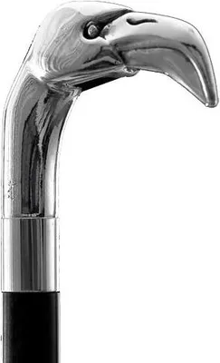 Produktbild von Eleganter Gehstock mit Griff Flamingo mit Silber bezieht - Spazierstock zur Hochzeit oder Feier - H. 93 cm
