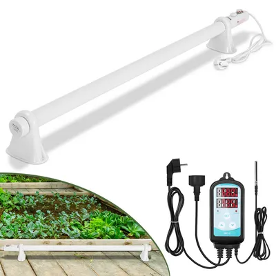Immagine prodotto di Clanmacy Riscaldatore per serre 135W con regolatore di temperatura digitale 3000W Riscaldatore elettrico a stelo bianco per serre Installazione flessibile
