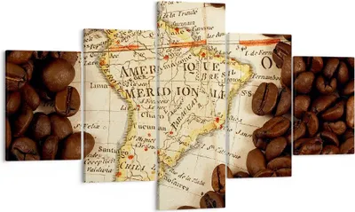 Produktbild von Bild auf Leinwand - Leinwandbild - Südamerika Samen Kaffee - 125x70cm - Wand Bild - Wanddeko - Leinwanddruck - Bilder - Kunstdruck - Wanddekoration - Leinwand bilder - Wandkunst - EA125x70-2198