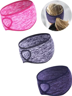 Produktbild von Stücke Fleece Pferdeschwanz Stirnband Earband Winter Laufen Stirnband Ohrwärmer Stirnband für Frauen Mädchen Outdoor Sports und Fitness