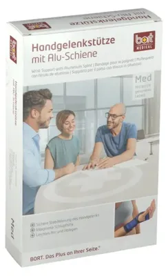 Produktbild von Bort Handgelenkstütze mit Alu-Schiene rechts Gr. M schwarz, 1 St. Bandage
