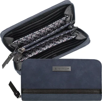 Produktbild von Tom Tailor Damen Geldbörse Elin Portemonnaie Polyurethan12 Kartenfächer 20x10cm blau