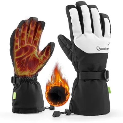 Produktbild von Qunature 1 paar Winter Skihandschuhe Winddichte Touchscreen Schneehandschuhe für Winter-Sports Weiß M