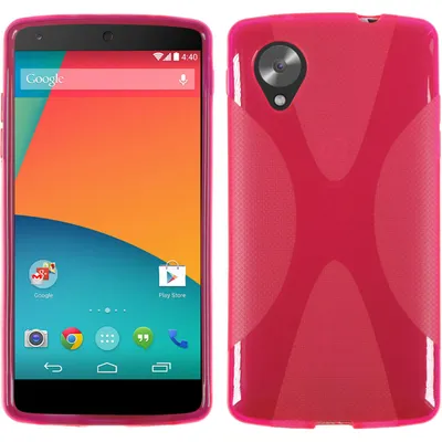 Produktbild von PhoneNatic Case kompatibel mit Google Nexus 5 - pink Silikon Hülle X-Style + 2 Schutzfolien