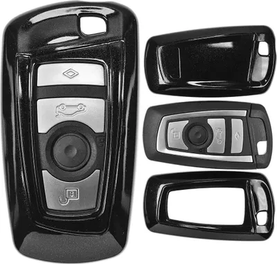 Produktbild von Auto Schlüssel Kunststoff Hülle ABS Plastik Schutz Cover Schwarz kompatibel mit BMW 5er F10 F11 F18 3er F30 X3 X1 X6 6er 1er F20 KEYLESS SMARTKEY