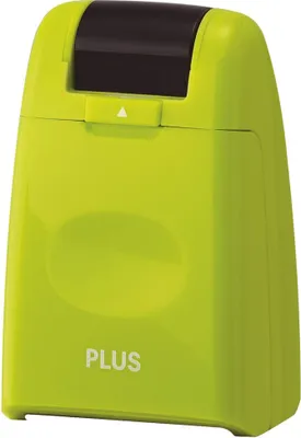 A green privacy stamp with a black roller on top.