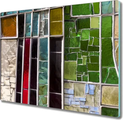 Produktbild von Coloray Hackbrett Kochplattenabdeckung Herdabdeckplatte 60x52 cm Schneidebrett Küchenbrett - farbiges Glas