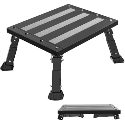 Productafbeelding van Opstapje camper - Opstapkruk - 1 trede - Tot 220 kg - Grafietzwart