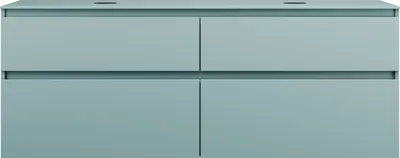 Produktbild von burgbad Lin20 Waschtischunterschrank inklusive Konsolenplatte, 2 Beckenausschnitte, 4 Auszüge, 1602x487x611mm, SGIH160F5395