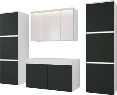 Produktbild von Badmöbel Set in Weiß/Anthrazit, Badezimmermöbel set, Badezimmer Set Möbel