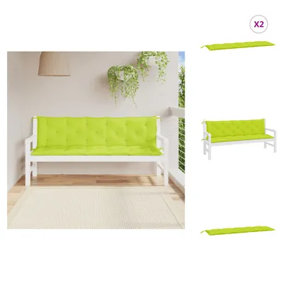 Immagine prodotto di vidaXL Cuscini per panca da giardino 2 pz. Tessuto Oxford verde chiaro 180x50x7 cm - Cuscino di seduta