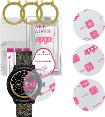 Produktbild von apgo 3 Stück Schutzglas, klar, kompatibel mit Michael Kors MKT5093  Smartwatch, Hybrid 8H, Ersatz für Hartglas, Displayschutzglas, Bildschirmschutz, Displayschutz, kratzfest