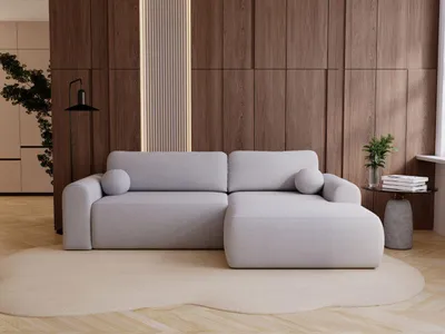 Produktbild von GrainGold Ecksofa L-Form Rechts Savana - Ecksofa mit Schlaffunktion und Bettkasten - Moderne Ecksofa, Wohnzimmer Ecksofa - Eckcouch Grau (Lambi 11)